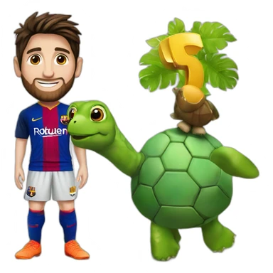 Messi avec une tortue magique sticker
