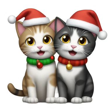 two cats celebrating christmas sticker