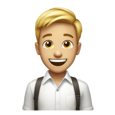 smiling boy in white shirt laughing sticker