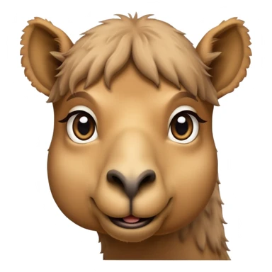 A sweet young male camel with big eyes, soft fur, and a calm, friendly look. sticker