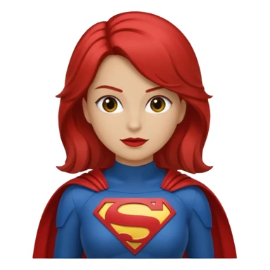 Una chica con pelo castaño medio pelirrojo con traje de superhéroe sticker
