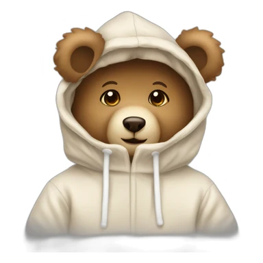 teddy bear in the hood holding send kiss. sticker