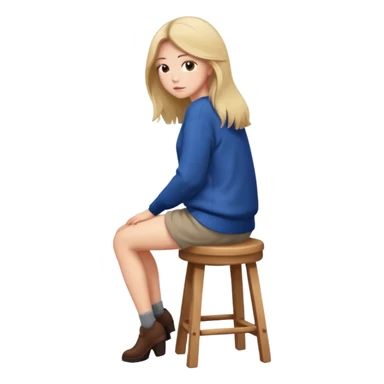 a person sitting on stool with backs turned

 sticker