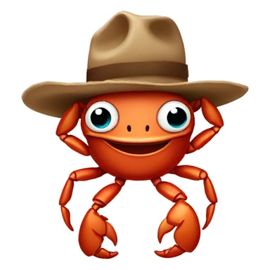 Crab with cow boy hat sticker