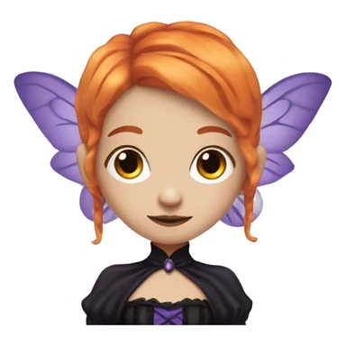 Gothic fairy with Orange hair and violet dress sticker