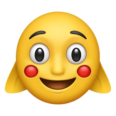 😊🥺 these emojis but with flies around it and its happy yellow face emoji black eyes like the 4th image but its cuter remove the nose make the eyes bigger and fully black and close its mouth make it smile sticker