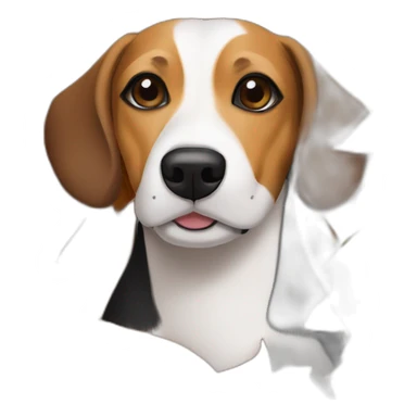 older beagle jack russell mix dog laying in pile of leaves sticker