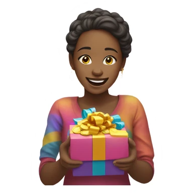 girl with gift and she get more coins sticker