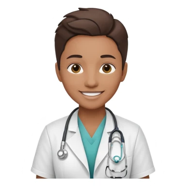 androgynous medium tone skin physician, NO stethoscope around neck sticker