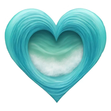  A heart-shaped wave (🌊💖) gently cresting, with soft water textures in shades of blue and teal. It symbolizes love and tranquility by the sea, ideal for expressing calm affection. sticker