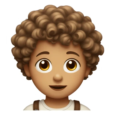 Fair toned baby boy with brown curly hair and big lips sticker