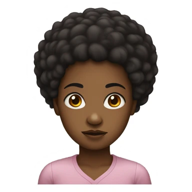 Black girl with Afro frowning sticker