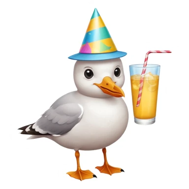 A seagull partying sticker