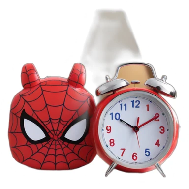 Funny spiderman modern alarm clock for kids sticker