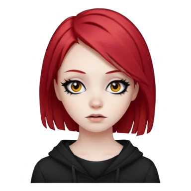 emo girl with red hair sticker