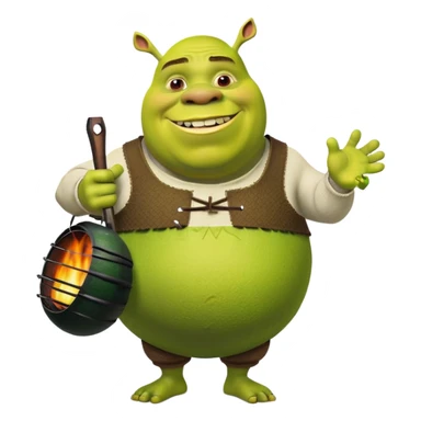 Shrek with a big egg sticker