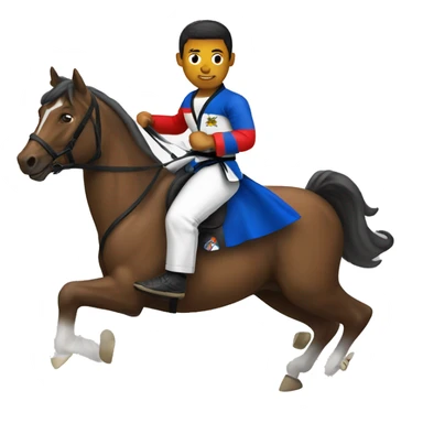 Venezuelan jiu jitsu champion riding a horse sticker