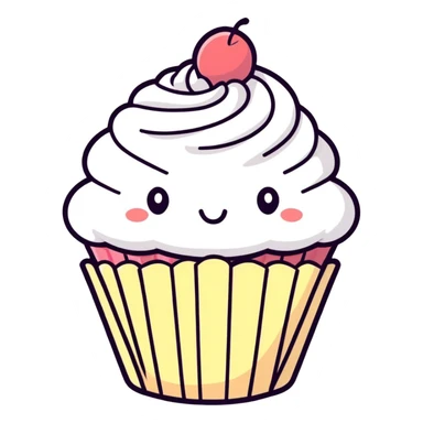 Cupcake, cushion style, plush and puffy, soft textures  sticker