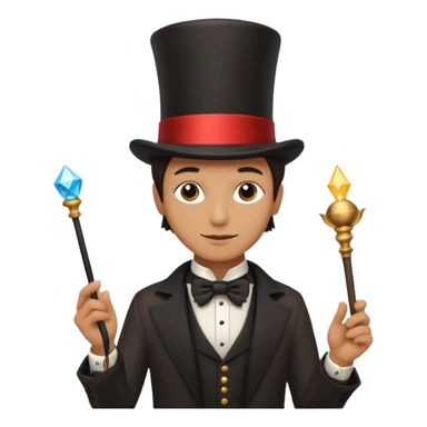Magician with top hat,Street Performers. sticker
