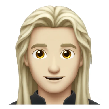 Long hair pale vampire male young handsome neutral face sticker