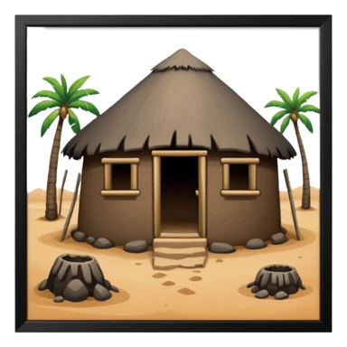 afrikanisches Lehmhüttendorf sticker