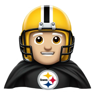Terry Bradshaw Pittsburgh Steelers player in helmet and uniform with black cape. sticker