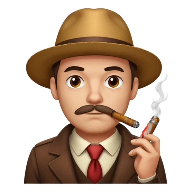 a suspicious person smoking a cigar sticker