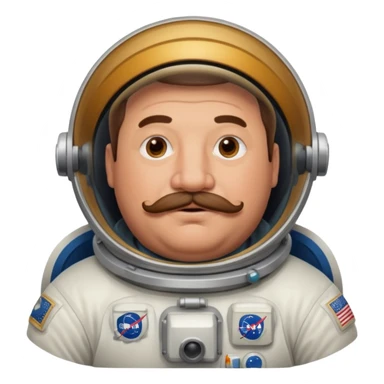 astronaut very fat man with moustache sticker