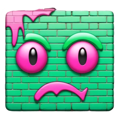 Green and pink graffiti sticker