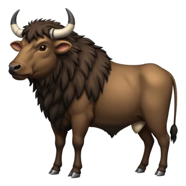 Wildebeest-ox-bull-hybrid-fusion-animal-creature, full body sticker