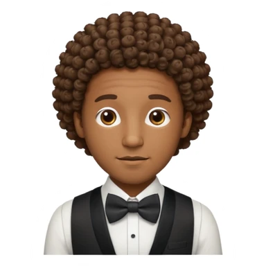 Curly-haired black man wearing bow ties sticker