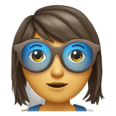 fille brune avec des lunettes et une frange rideau sticker