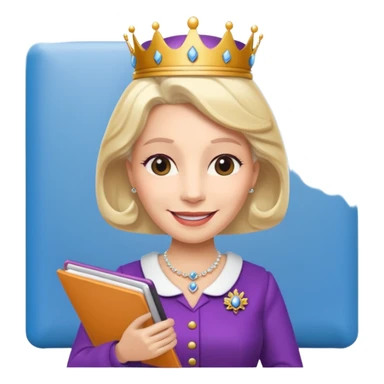 The Queen holding a notepad sticker