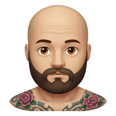 tatooed bearded bald man  sticker
