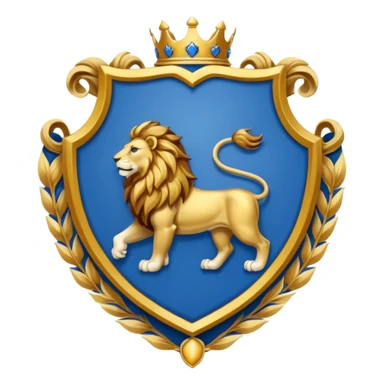 lion emblem with blue white and gold color sticker