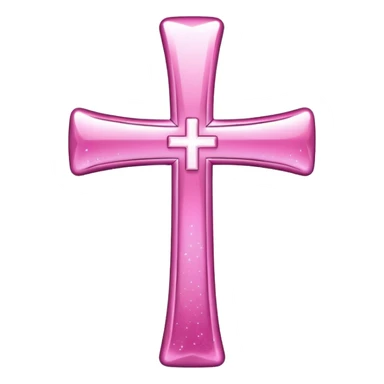 Pink cross with sparkles sticker