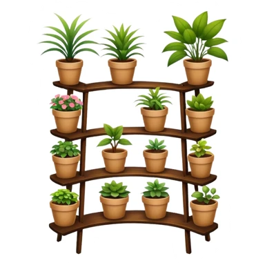 Large curved multi-tier plant rack  sticker