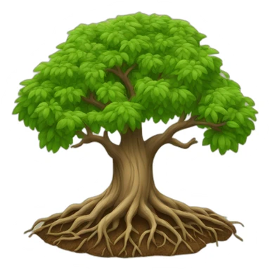 Tree with roots sticker