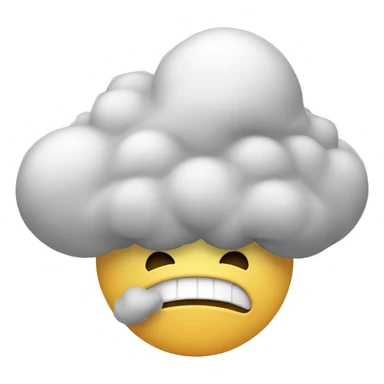 Person with a fart cloud as a face sticker