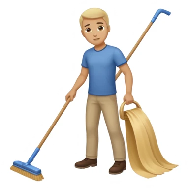 ligth man sweeping the floor sticker