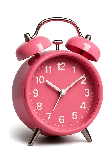 pink alarm clock, modern, glossy sticker