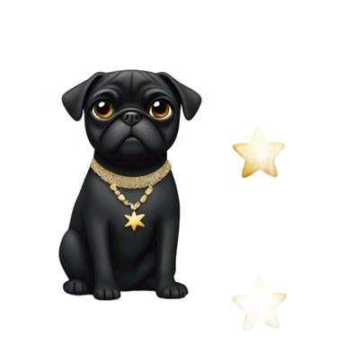 Black pug in a Jewish star dress sticker