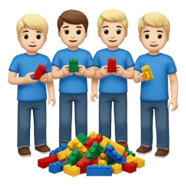 boys playing with legos full body sticker