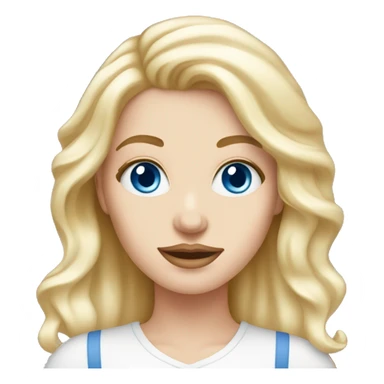 white girl with blue eyes applying cream on face sticker