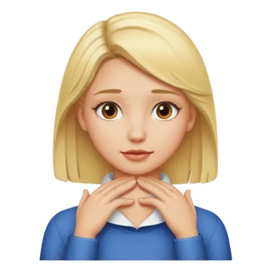 blonde girl with hands on neck sticker