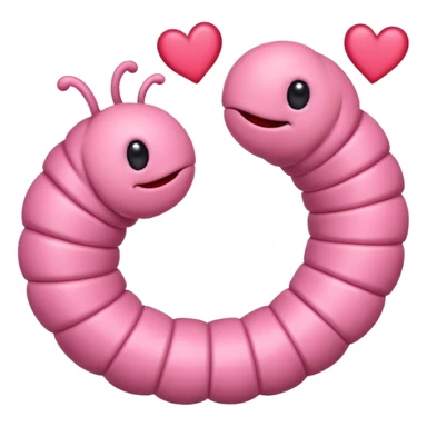 worm with hearts sticker