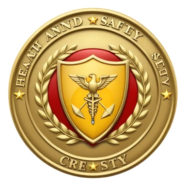 health and safety crest sticker