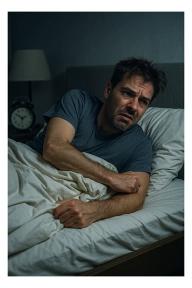 uomo insonnia, si agita durante la notte sticker