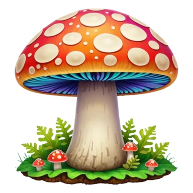 psychodelic mushroom single simple colorful harvested sticker