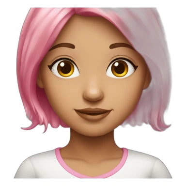 Cute white Brazilian girl with pink hair sticker
